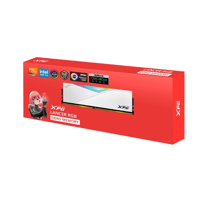 RAM DDR5 XPG LANCER 16GB 7200 MHZ RGB WHITE